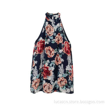 Women's Halter Neck Floral Summer Casual Dress
